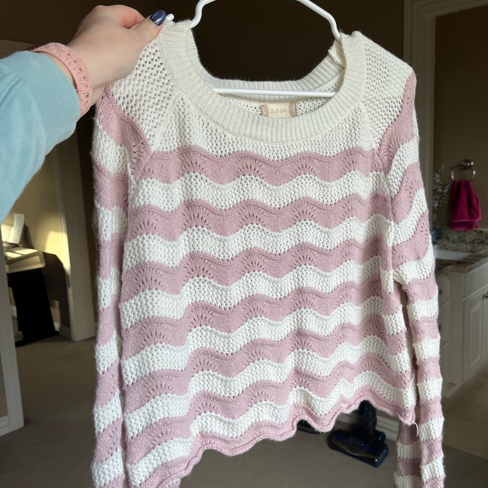 Altar'd State Kelsey Striped Chenille Sweater